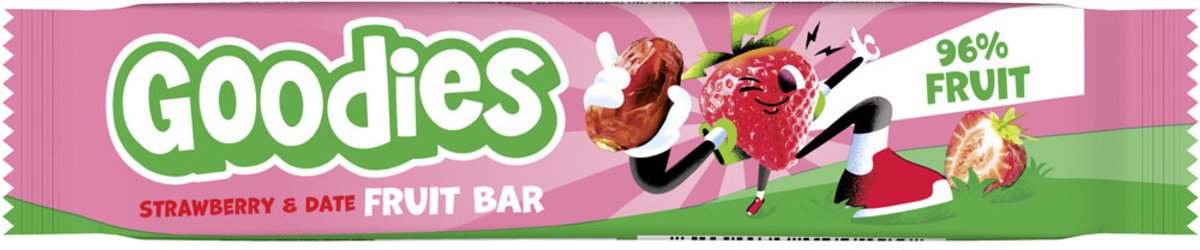 Goodies - Snack Strawberry & Date Fruit Bars - 6 x 5x20 gr - Voordeelverpakking
