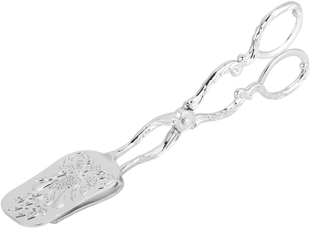 Keuken Tang - Voedsel Clip - Buffet Feest Catering - Vintage Stijl - 21.5 cm Lengte - Zilver