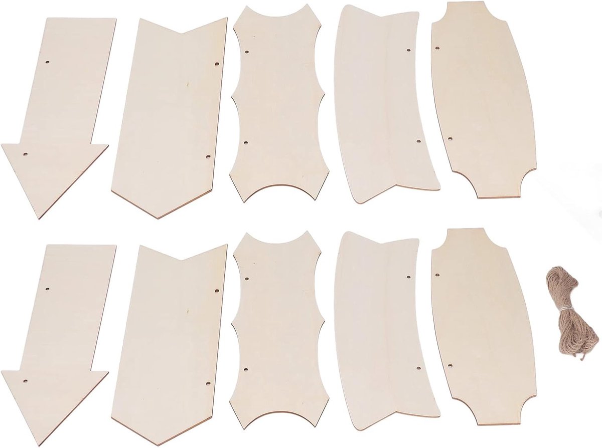 Houten Pijlen Decor - Muurhangers Teken - DIY Knutselen - Glad Dubbelzijdig - 28x11cm - Onbewerkt