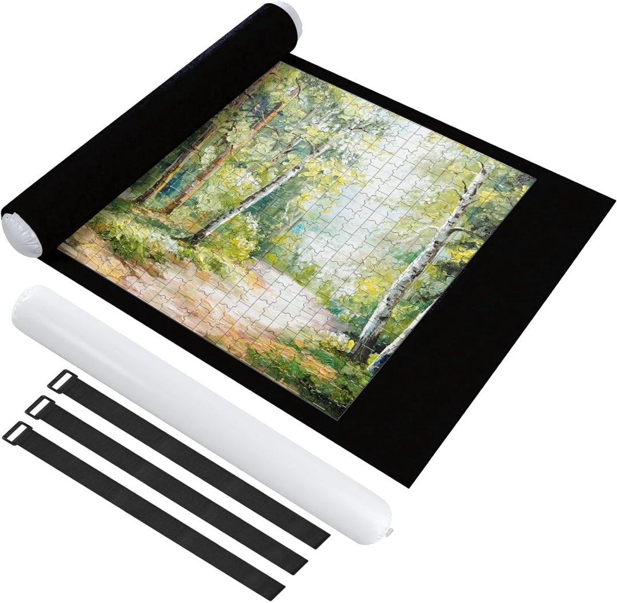 DnA® Puzzelmat - Puzzelmap - Puzzelmat 1000 Stukjes - Puzzelkoffer - Puzzelplaat - Zwart - 115cm x 66cm x 1cm
