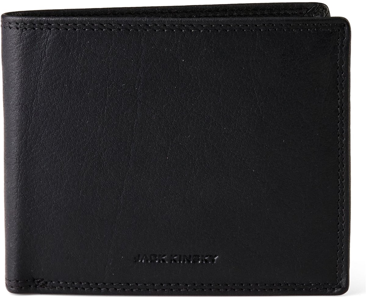 Jack Kinsky Porto 101 Portemonnee RFID-bescherming Leder 12.5 cm - Jongens - Horizontaal - schwarz