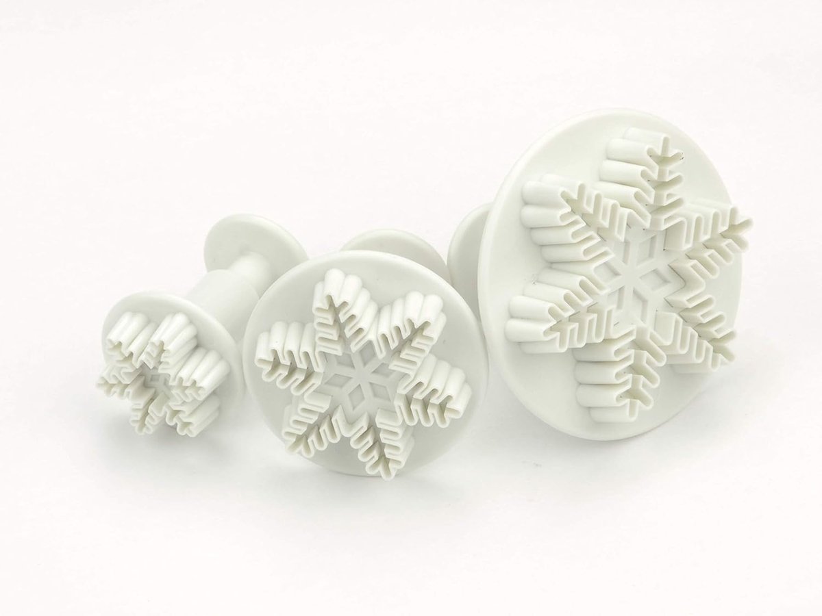 Koekjes Uitsteekset - Bakvormen Set - Taart Decoreren - 3 Delig - 16 x 9 x 6 cm - Wit