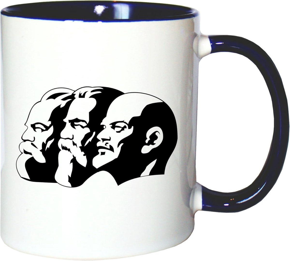 Koffiemok - Theekop Mok - Dagelijks Gebruik - Duurzame Print - 330ml Capaciteit - Wit-blauw
