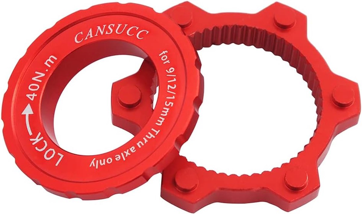 Fiets Adapter - Lock Ring - Remmen Monteren - Aluminium Legering - 9-15mm Assen - Rood