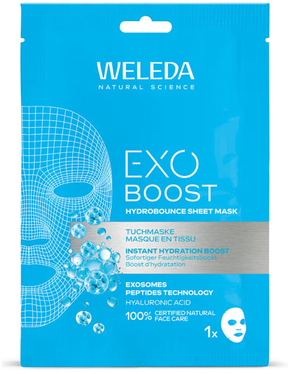 WELEDA Exo Boost Hydrobounce Sheet Mask - 3 x - Voordeelverpakking