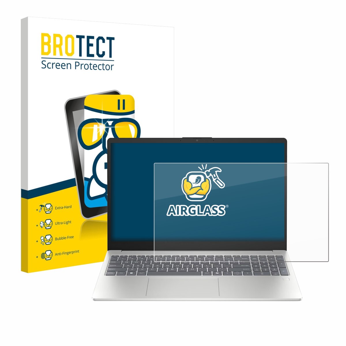 Screenprotector voor HP Laptop 15-fd0710ng Beschermglas transparant