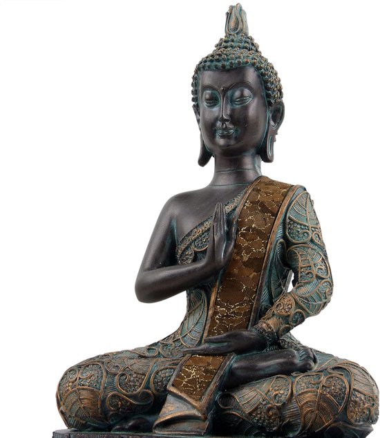 Thaise Boeddha Beeld - Meditatie Figuur - Spirituele Oefening - Vier Poses Beschikbaar - 23cm Hoog - Verdigris van Merkloos — afbeelding 2