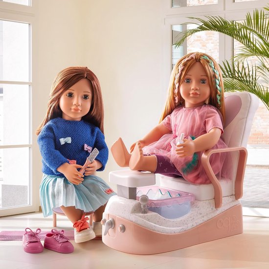 Poppen Spa Set - Poppenhuis Accessoires - Poppen Verzorgen - Inclusief Geluid - 46 cm Poppen - Roze — afbeelding 2