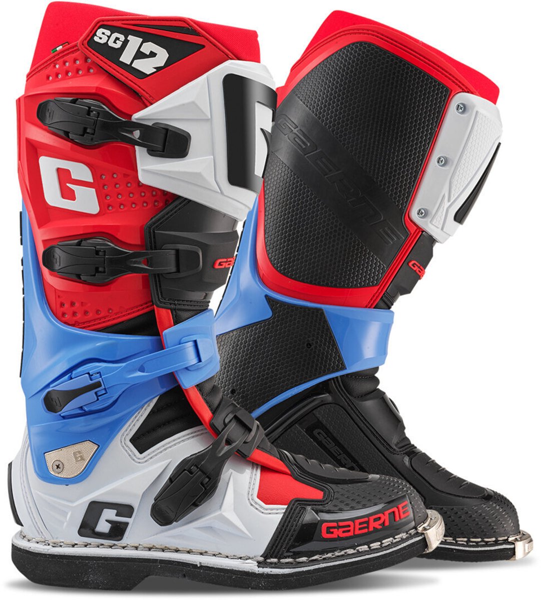 Gaerne SG-12 Wit Blauw Rood Crosslaarzen - Laars