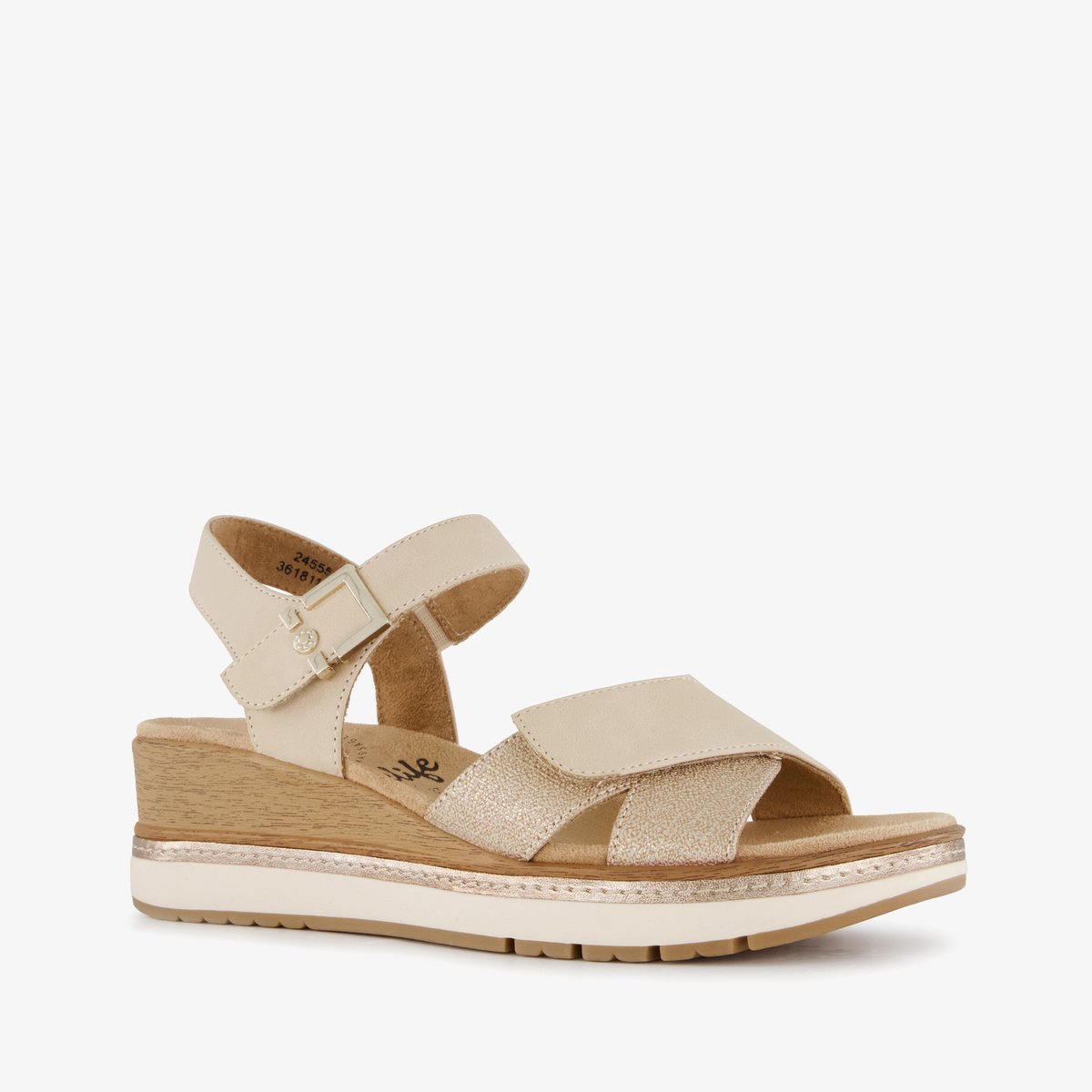 Relife dames sandalen met sleehak goud - Maat 36