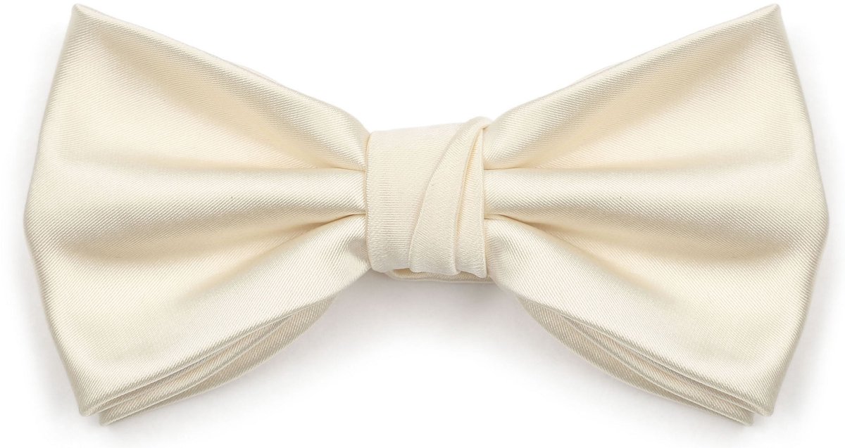 Suitable Satin Strik Off White - Maat - Heren - Vlinderstrik - Verstelbaar - Voorgestrikte vlinderdas - Heren - Luxe cadeauverpakking
