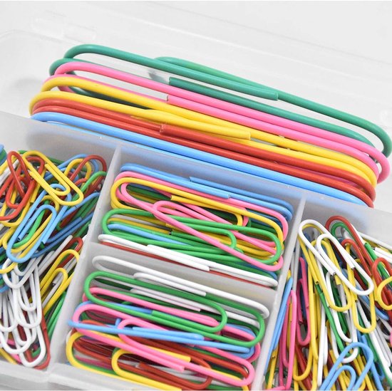 250 Stuks Paper Clips Stationary Set - Gekleurde Paper Clips - Plastic ...