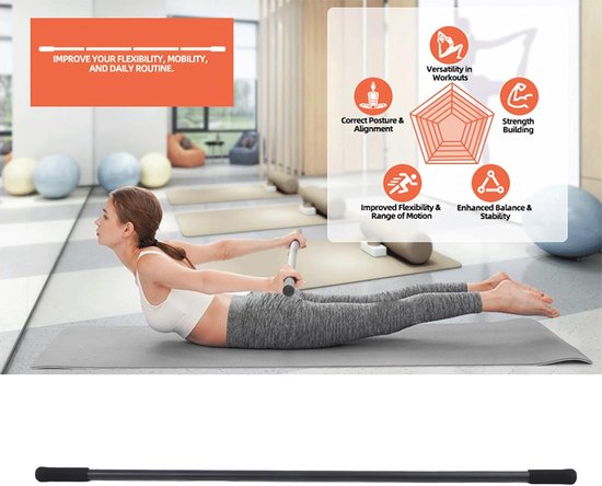 Yoga Stretchbalk - Flexibiliteit Trainer - Thuis Yoga - Verstelbaar Ontwerp - 60 Inch Lengte — afbeelding 5