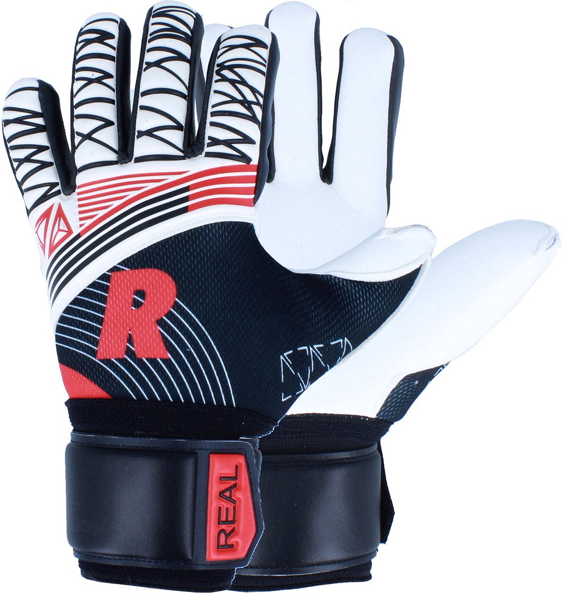 Real Space Keepershandschoenen Kinderen - Zwart / Wit / Rood | Maat: 5