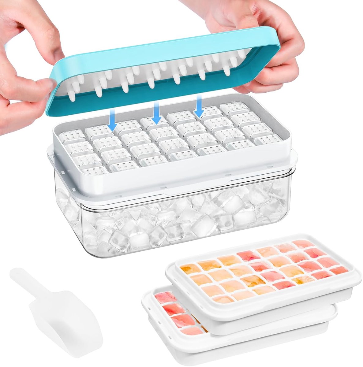 Cuhostki 1 Set - Ijsblokjesvorm - Silicone Blauw - Ijs Maken