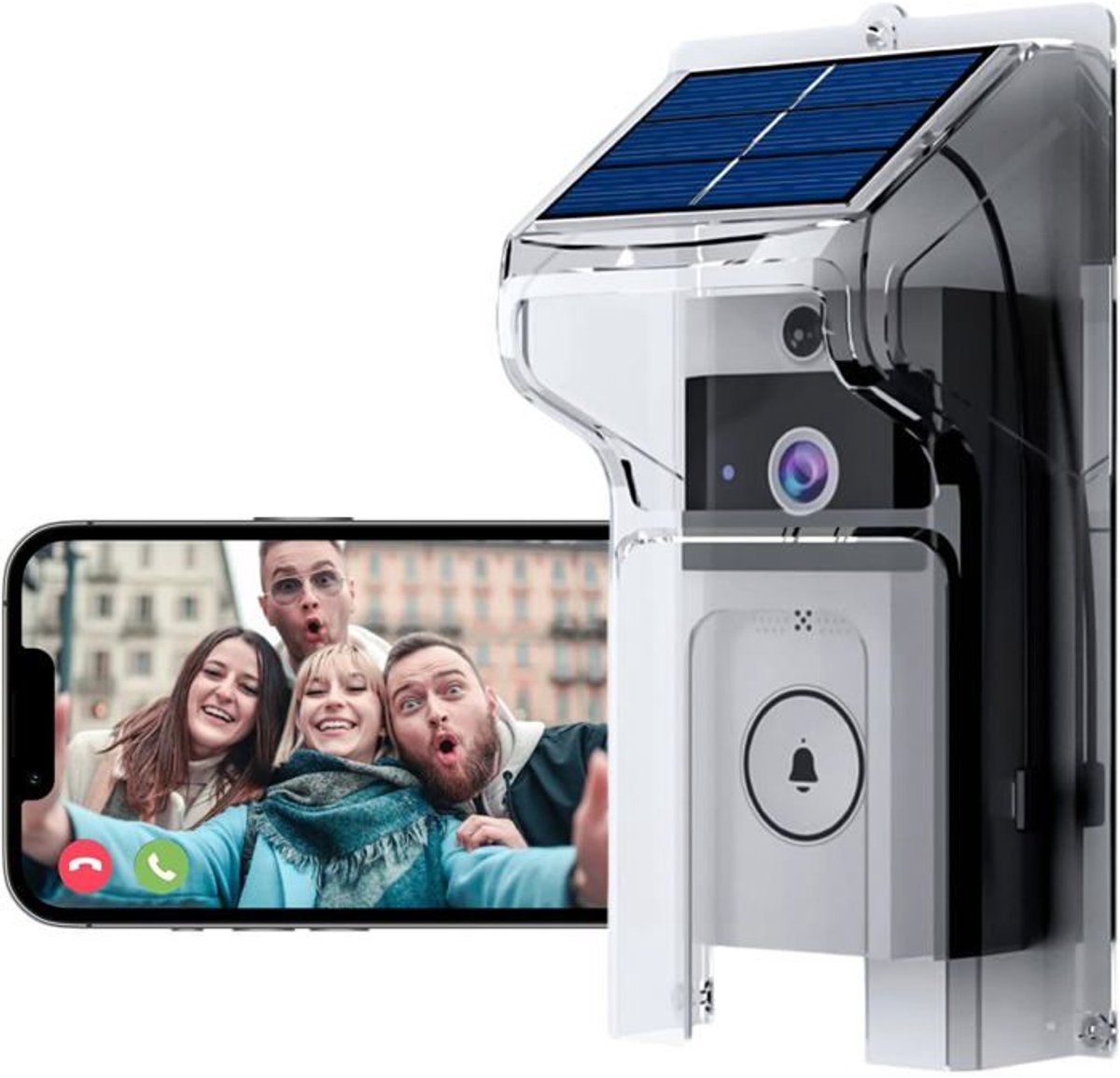 Zouma Draadloze Deurbel op Zonne-energie met HD-video - Zouma - €48,99