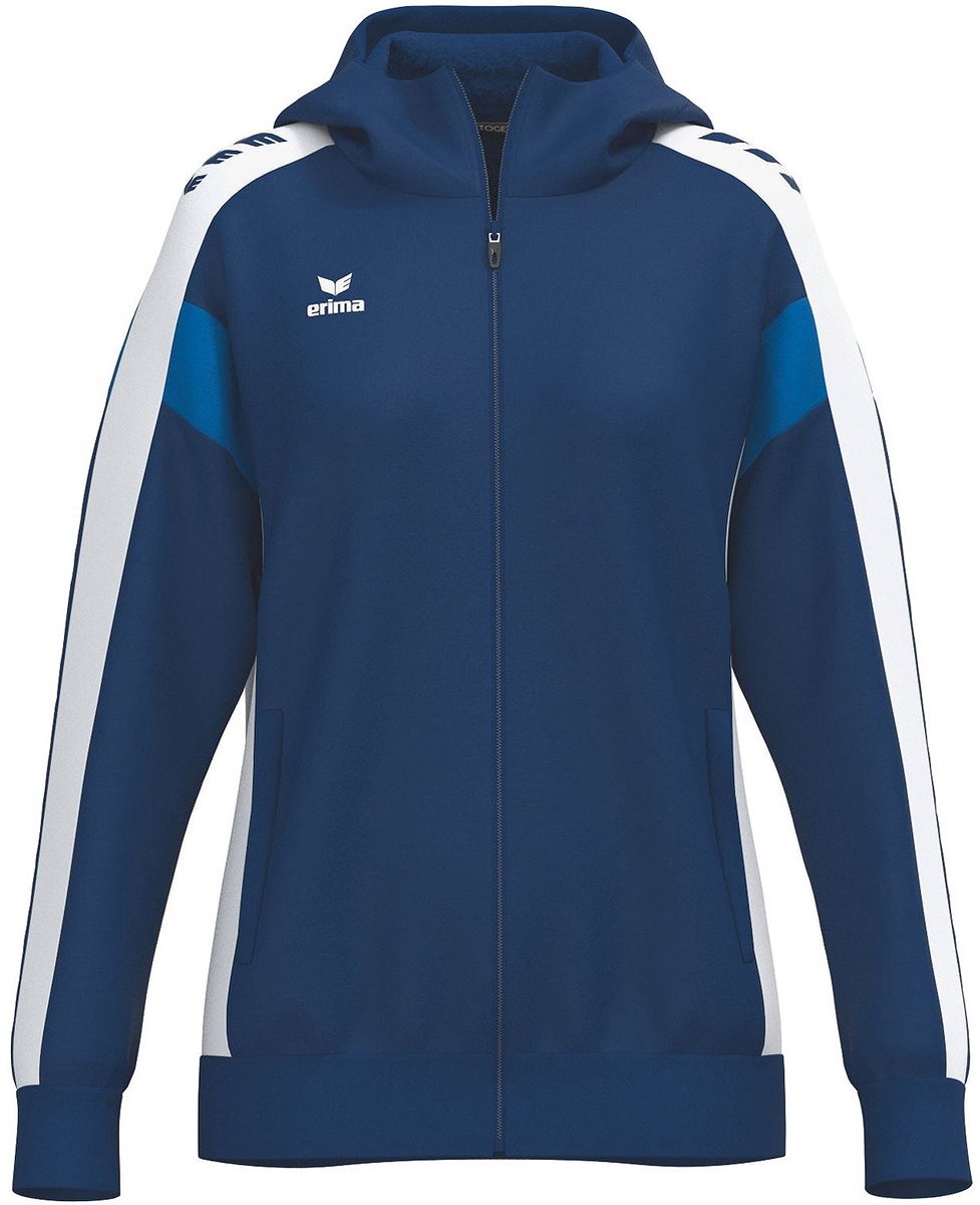 Erima Celebrate 125 Trainingsjack Met Capuchon Dames - New Navy / Wit | Maat: 44