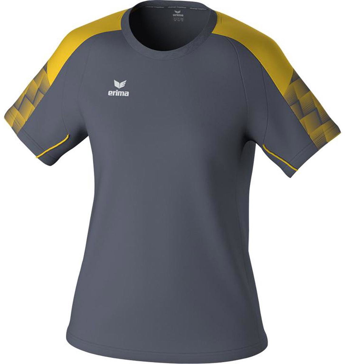 Erima Evo Star T-Shirt Dames - Grijs / Geel | Maat: 44