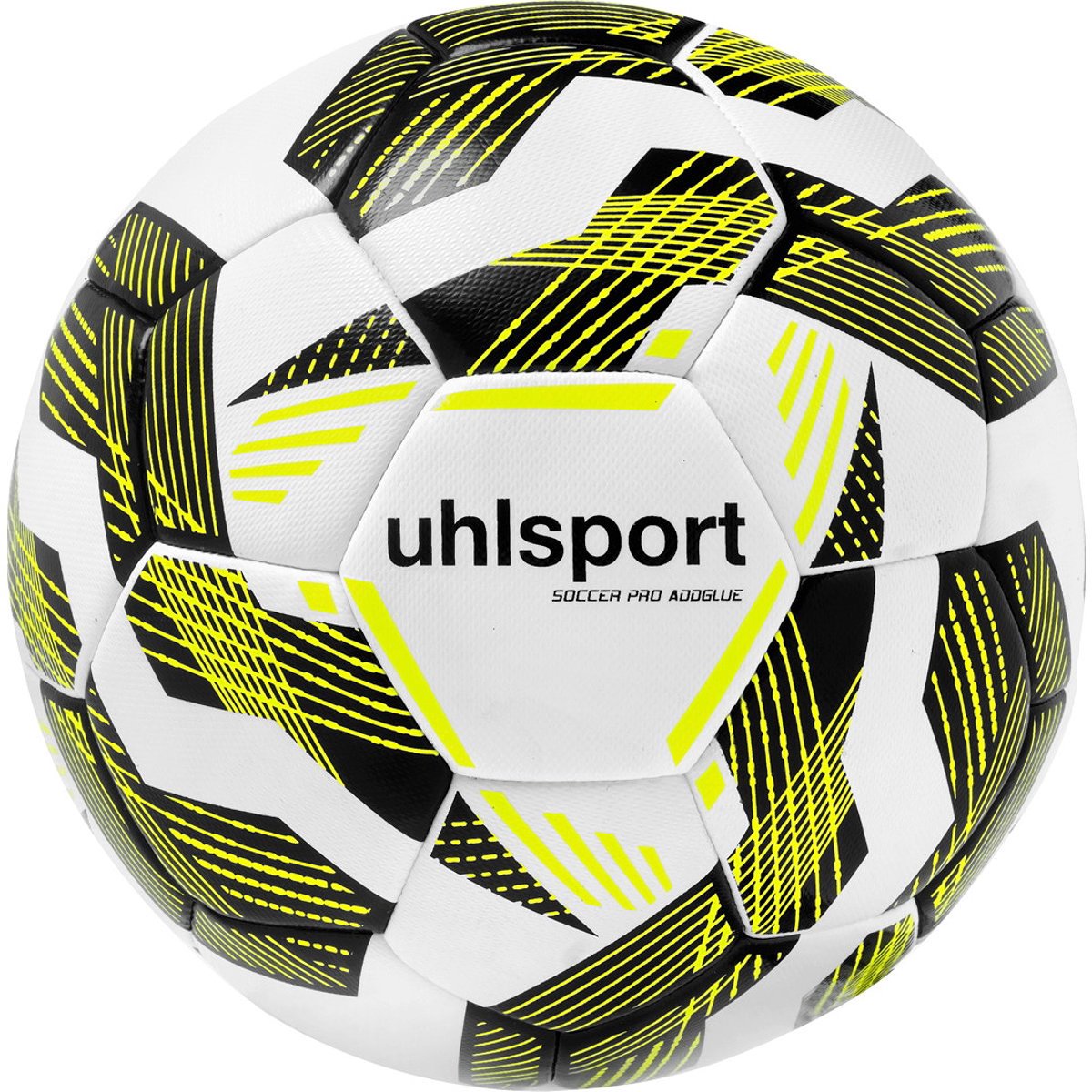 Uhlsport Soccer Pro Synergy (Sz. 5) Trainingsbal - Wit / Zwart / Fluogeel | Maat: 5