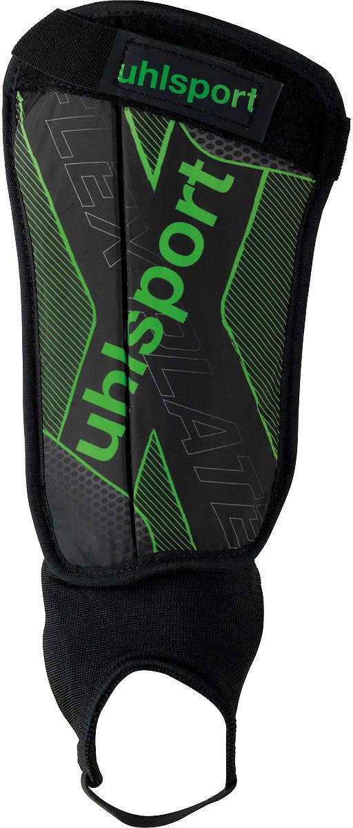 Uhlsport Flex Plate Scheenbeschermer - Zwart / Fluo Groen / Zilver | Maat: S: 142-162 CM
