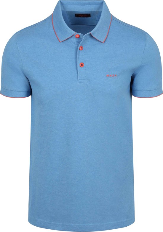 NZA Polo Henley Piqué Sailing Blauw - Maat L - Heren