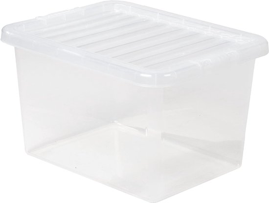 WestonBoxen A4 Opbergdozen Met Deksel – Transparant Kunststof – 3,6 Liter Inhoud – Past 500 Vel 80g/m² – Ideaal Voor Papier, Knutselspullen, Foto’s – Geproduceerd In Groot-Brittannië – PP5 Recyclebaar
