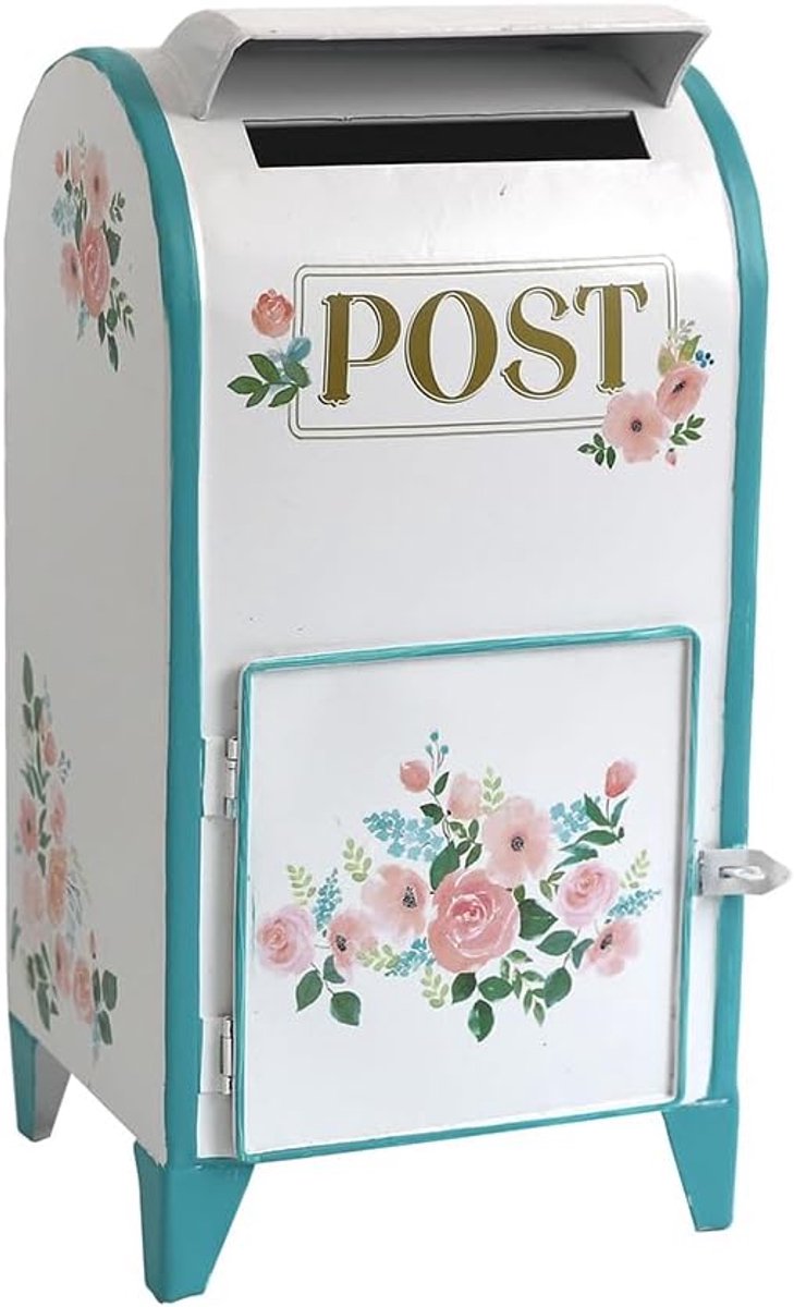 Bruiloft brievenbus - Postbak Retro - Cadeau Idee - Landhuis Stijl - 18x20.5x40 cm - Wit