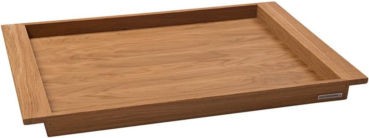 Houten Dienblad - Serveerschaal - Keuken Gebruik - Massief Eikenhout - 64x43 cm - Natuurlijk