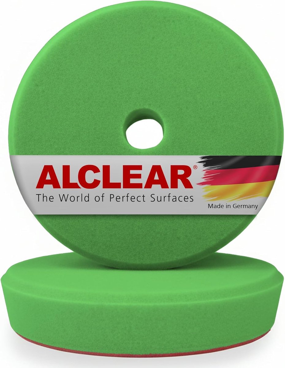 Polijstpads Set - Middelharde Pads - Auto Polijsten - Speciaal voor excentrische machines - 163mm Diameter - Groen