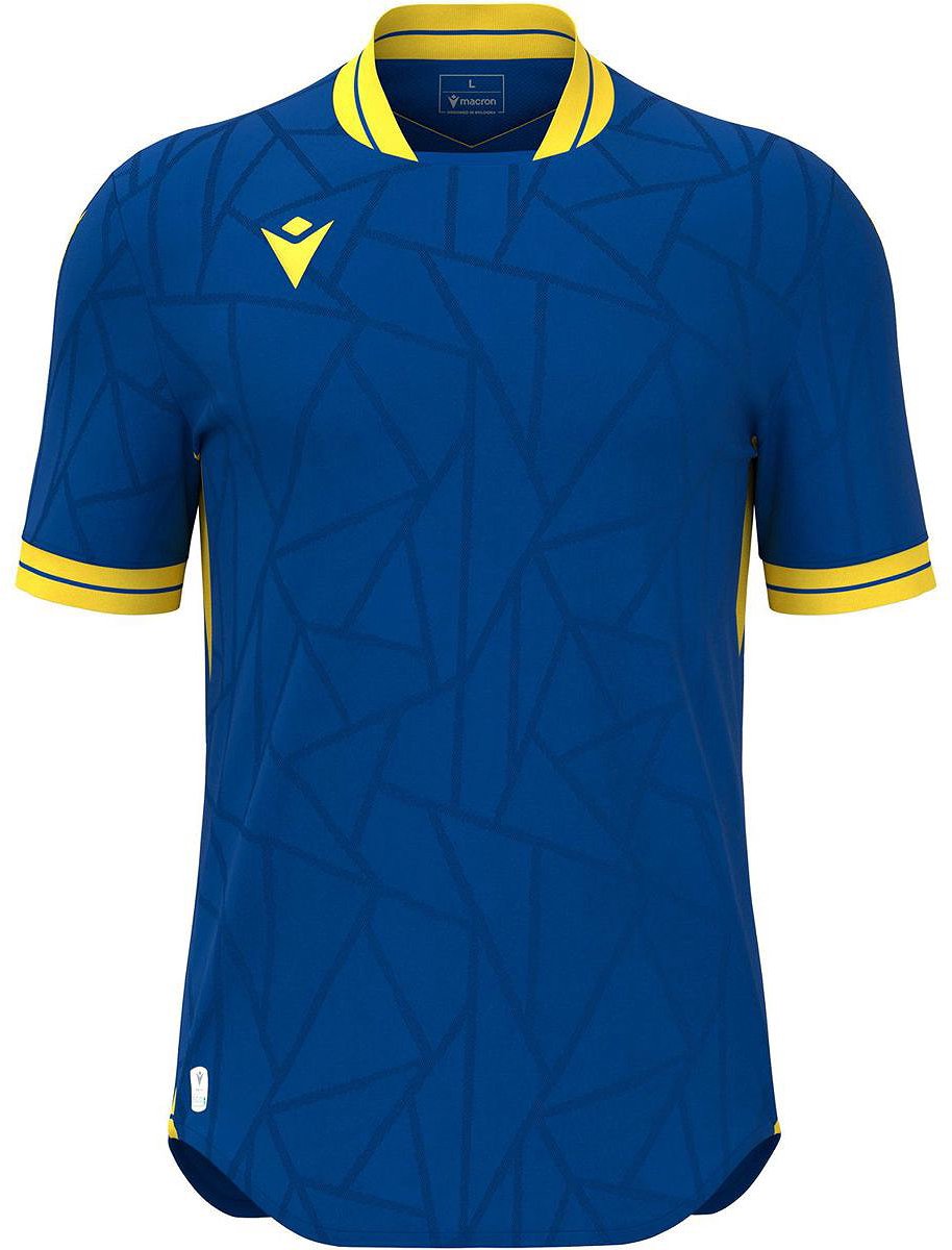 Macron Cerberus Shirt Korte Mouw Heren - Royal / Geel | Maat: L