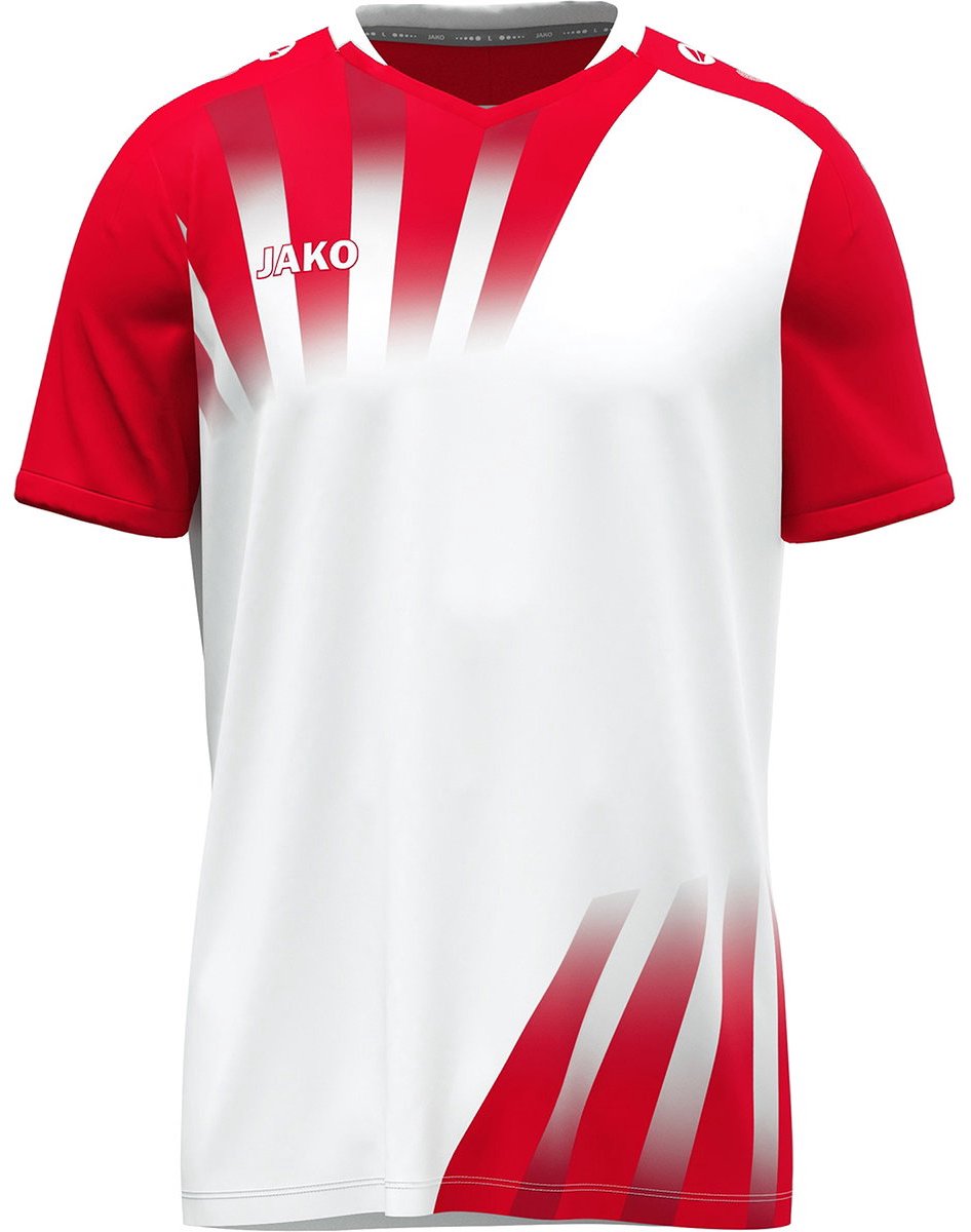 Jako Vintage Shirt Korte Mouw Heren - Wit / Rood | Maat: M