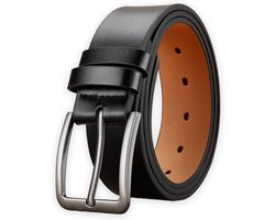 Echt Leren Herenriem 3,8 cm Breed, Verstelbare Duurzame Leder Riem voor Mannen, Multifunctionele Heren Lederriem Passend bij Pakken, Formele Nette Schoenen, Vrijetijds Jeans en Zakelijke Outfits, Perfect Origineel Cadeau voor Verjaardag en Feestdagen