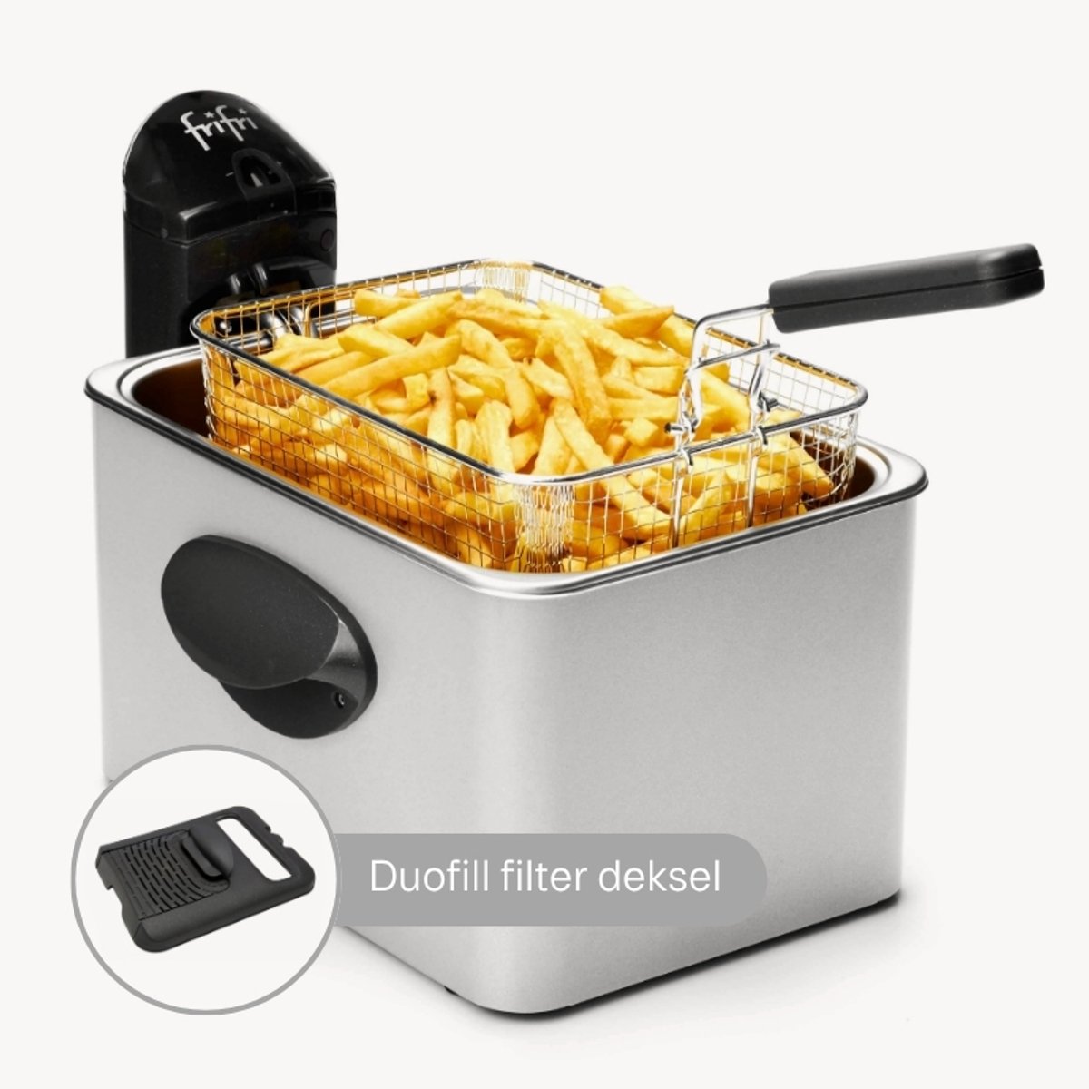Bol.com Frifri Expert Duofil F1905DUO Frituurpan 3,5L | 3200W | DUOFIL Anti-Geur-Vet Filter | Metalen Behuizing | Koude Zone | M... aanbieding