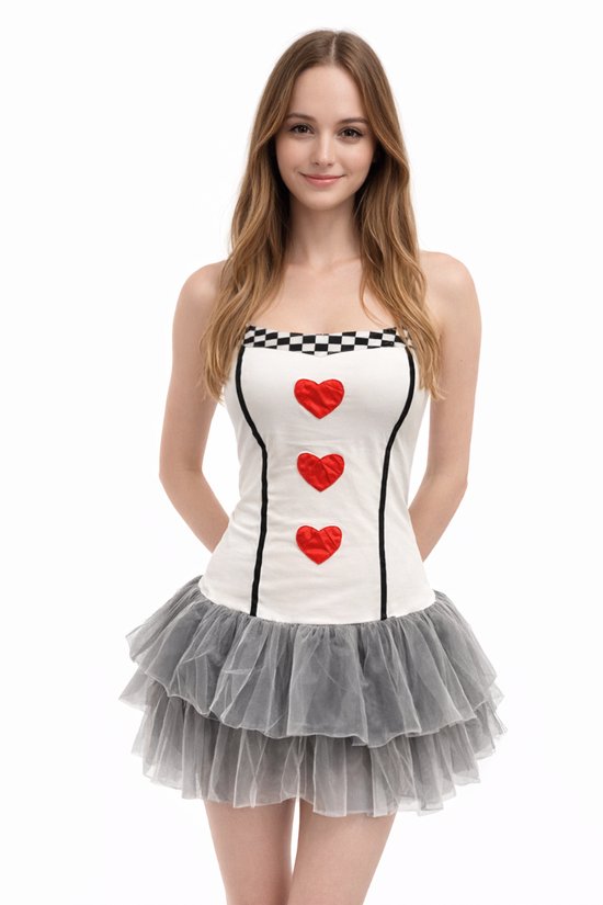 Queen Of Hearts- Volwassenen -Vrouwen - Fantasy- Maat 38- carnaval-Alice in Wonderland