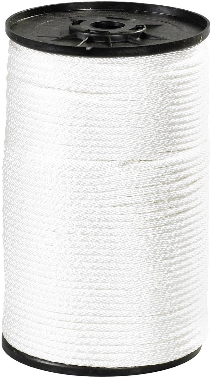 Gevlochten Nylon Touw - Stevig Koord - Veelzijdig Bevestigen - Hoge Treksterkte - 1/4 Inch 500 Voet - Wit