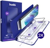 2-Pack Screenprotector Geschikt voor Samsung Galaxy S21 FE - Buddi Easy Fit Tempered Glass met Installatietray - 9H+ Gehard Glas - Case Friendly Glasplaatje - Eenvoudige montage