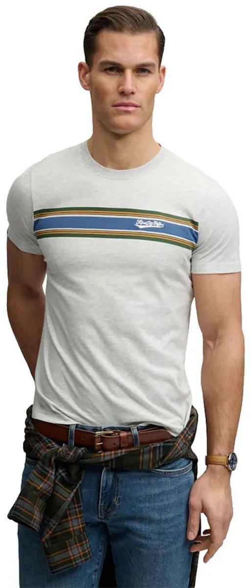 Superdry Outdoor Stripe Logo Relaxed T-shirt Heren T-shirts Grijs