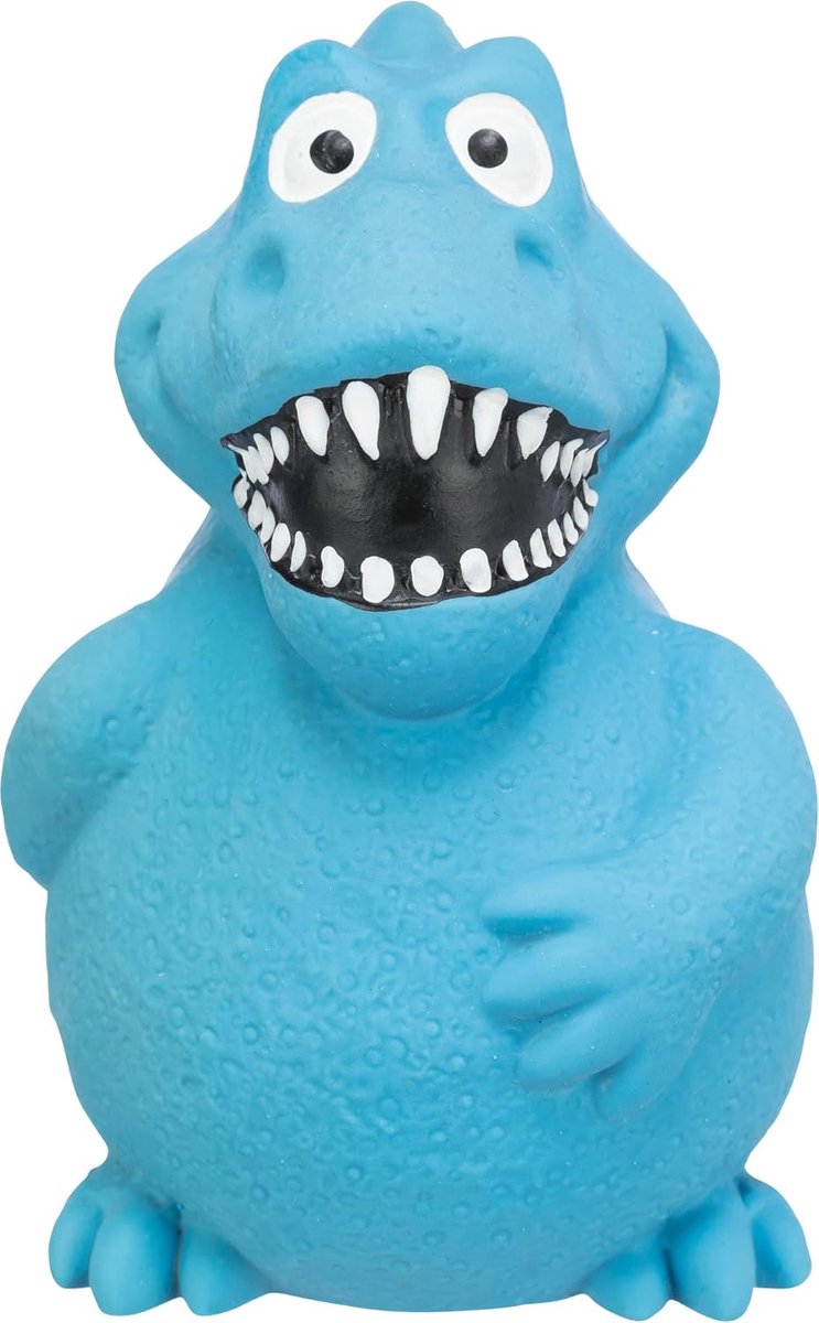 Honden Speelgoed Dino - Kauwspeeltje Geluid - Verdrijven Verveling - Natuurlijk Rubber - 14 cm - Multicolor