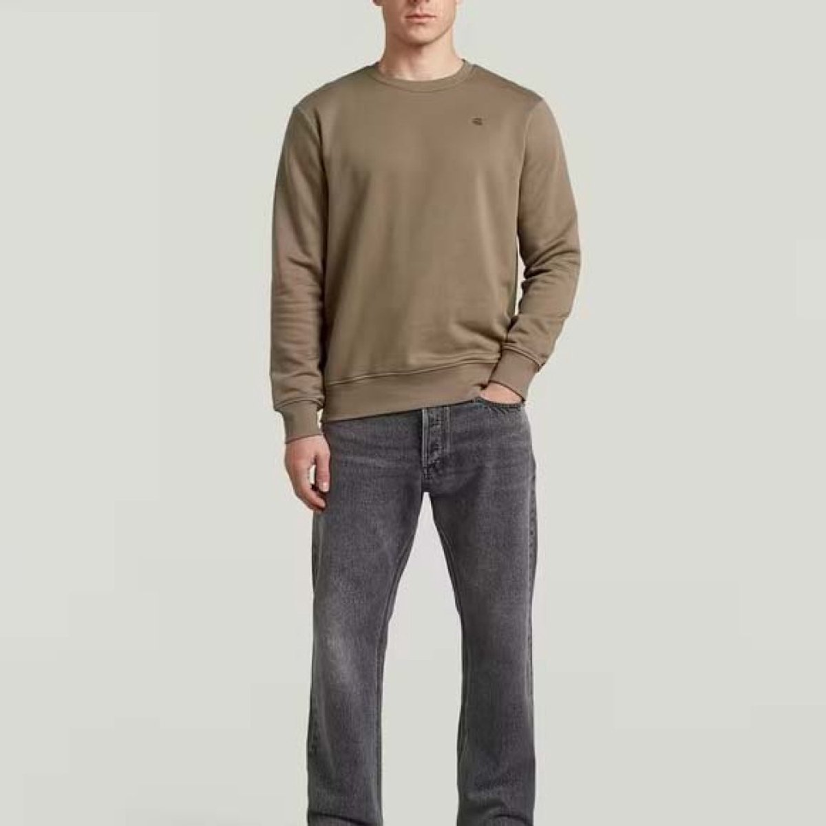 G-Star Logo r sw ls Heren Sweaters Deep Walnut