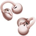 Twee roségouden HUAWEI FreeClip 2 oordopjes met flexibele bandjes.