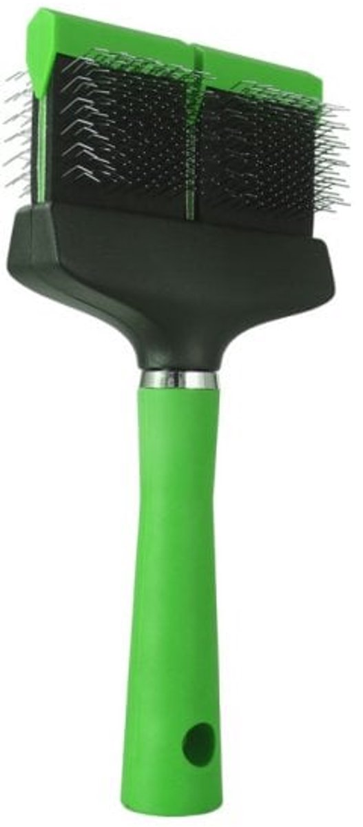 Flexibele borstel slicker groen dubbel