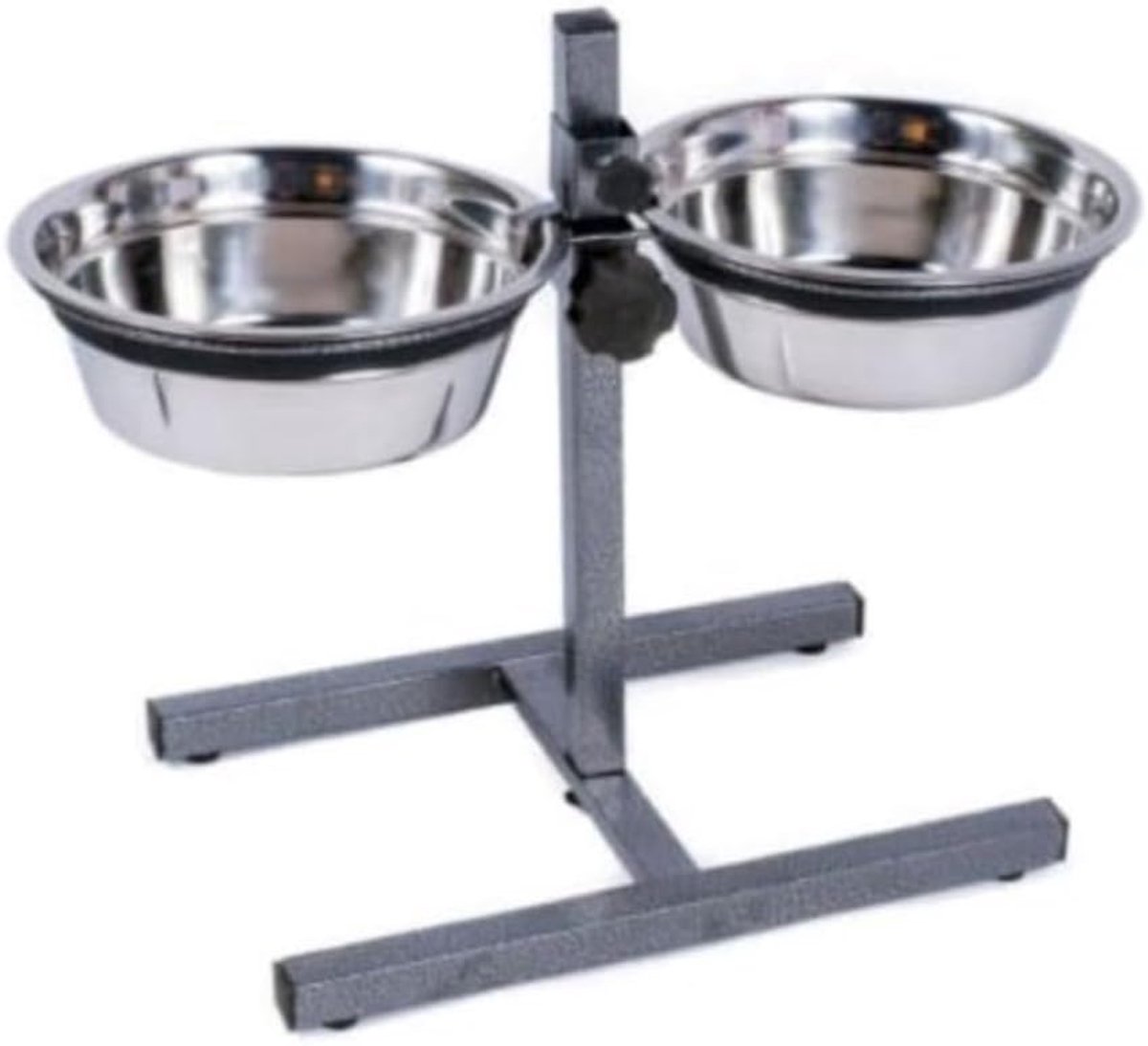 Dubbele Voerbak - Honden diner - Voeren en water - Verstelbaar en antislip - 2700 ml capaciteit - Zilver
