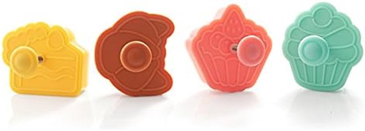Uitsteekvormen ontbijt - Koekjesvormpjes - Bakken versieren - Set van 4 - 5 cm