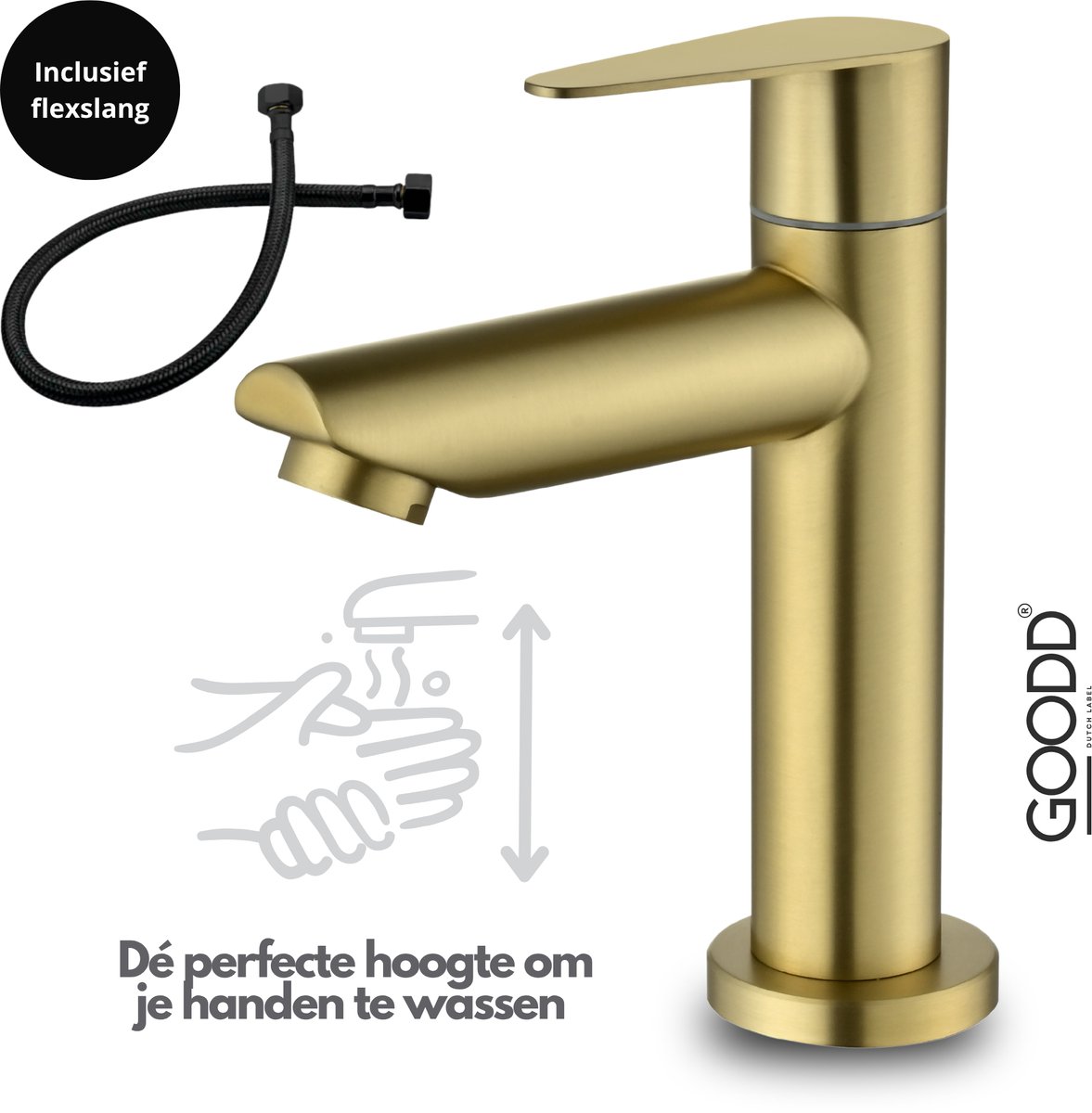 GOODD® - Fonteinkraan - Koudwaterkraan - Toiletkraan - Wc kraan - Goud