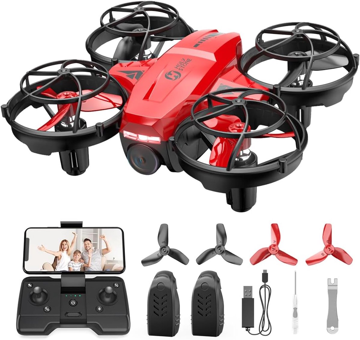 HS420 Mini Drone met Camera 1080P - Rood – foto 2