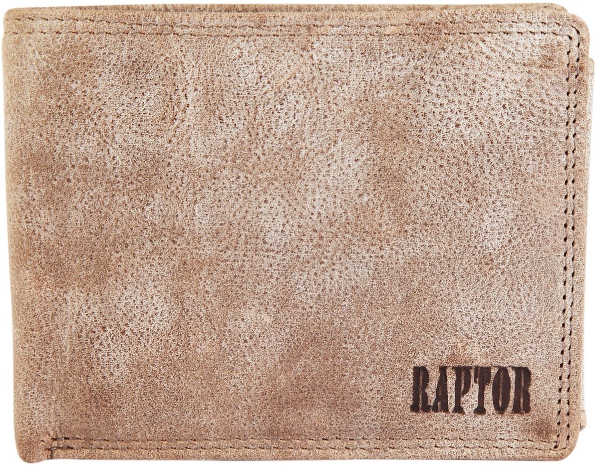Raptor Herenportemonnee horizontaal echt leer RA40005 Herenportemonnee van echt leer. 12 x 9 cm.