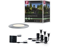 Paulmann Plug & Shine LED-grondinbouwlamp Floor Mini Uitbreidingsset IP67 3000K 3 × 2,5W Zilver