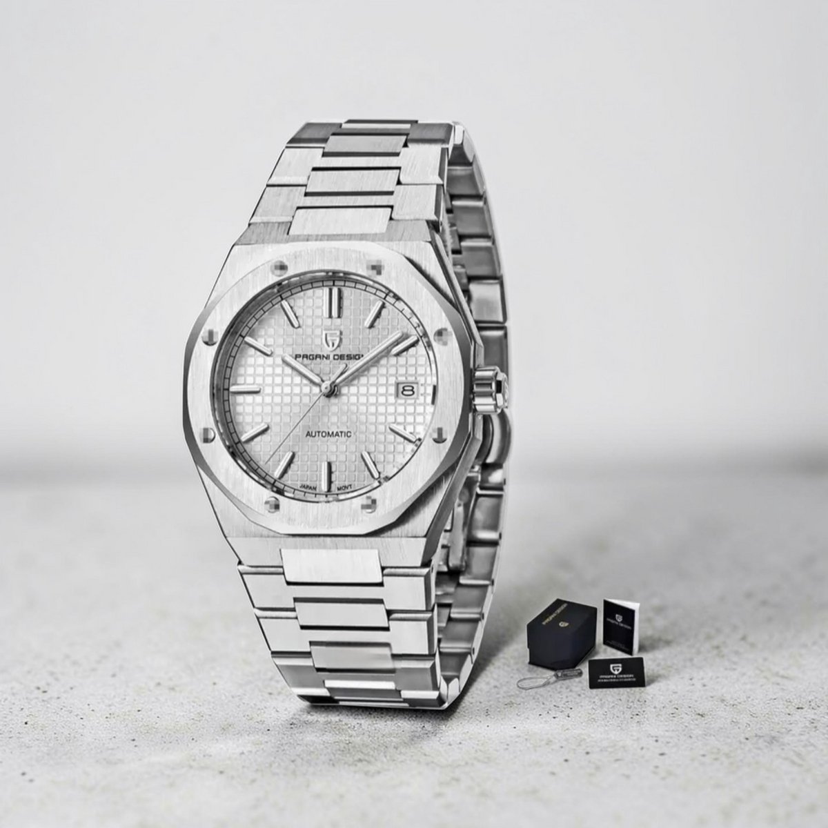 Pagani Design PD-1673 - Herencollectie Automatisch Horloge - Zilverkleurig RVS met Zilver Wijzerplaat - 40mm - Japan NH35 - Saffierglas - 100M Waterdicht