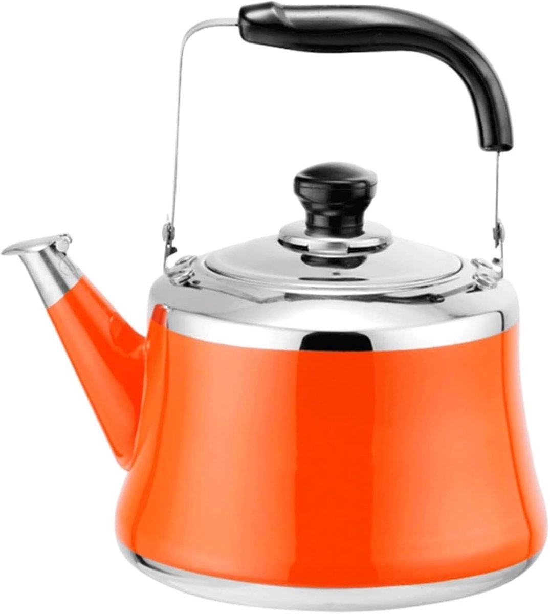 Fluitketel Roestvrij Staal - Waterkoker - Water Koken - Voor Alle Vuren - 1.5 Liter - Oranje