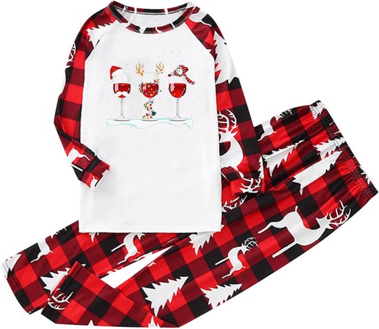 Kerst Pyjama Set - Winter Nachtkleding - Gezellige Feestdagen - Zachte Katoen Mix - Lange Mouw - Kerstprint